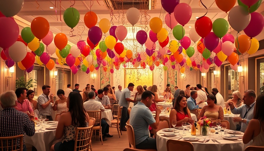 Reg Tatum birthday celebration with festive balloons and joyful setting.