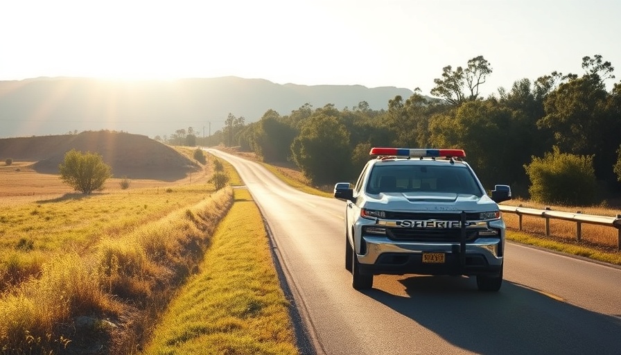 Sheriff patrol truck related to dog attack in South Carolina, sunny rural road.