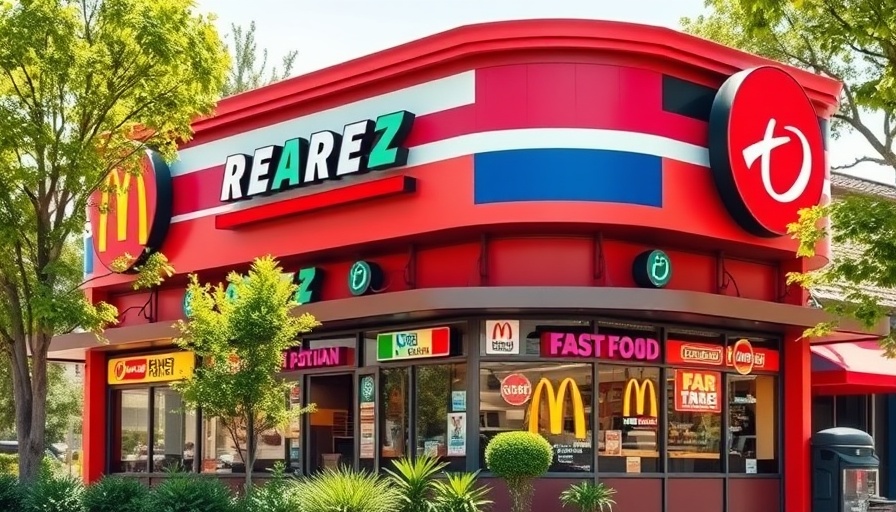 Front view of a fast-food restaurant.