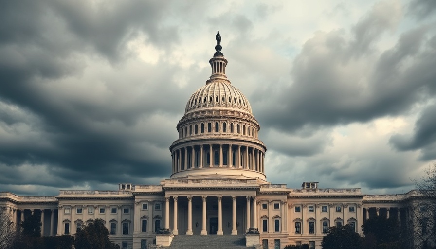 Capitol building under clouds symbolizing government shutdown impact.