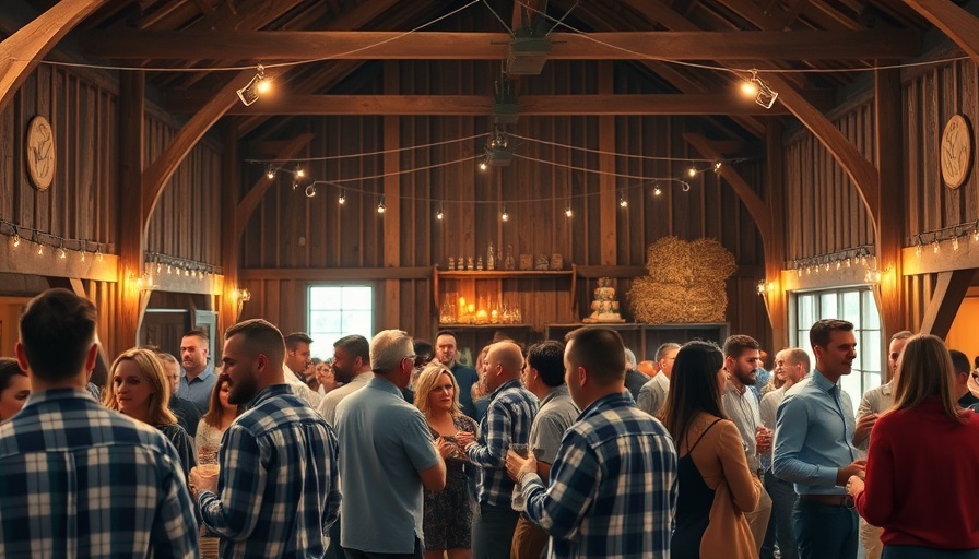 4th Annual Barn Boots & Brew rustic barn event with attendees.
