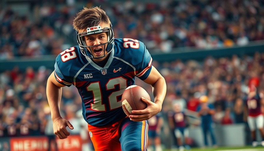 Pickens County football player running during a dynamic game.