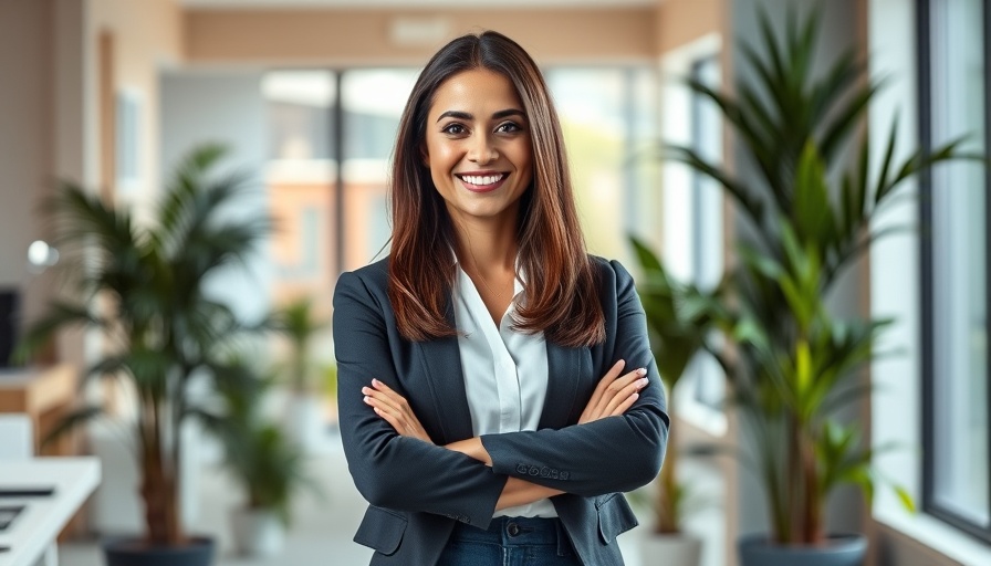 AI receptionist benefits: Confident professional female in modern office.