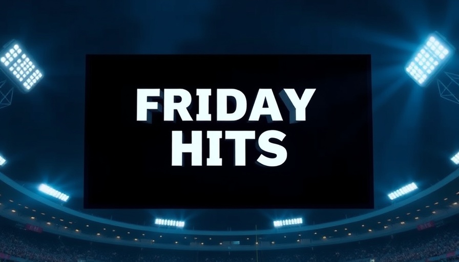 Friday Night Football Highlights graphic with stadium lights.