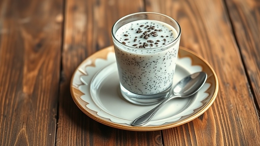 Delicious chia seed pudding for wellness and digestion support on a rustic table.