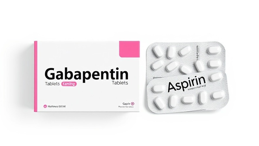 Gabapentin and Aspirin tablets in a clean layout for chronic pain relief.