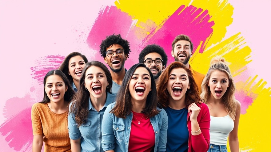 Vibrant collage of young adults showcasing joy, reflecting on reality television stress management.