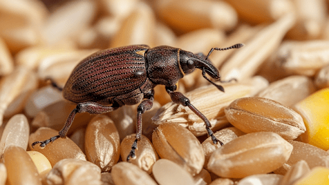 Close-up image of a weevil; key to getting rid of weevils in your pantry.