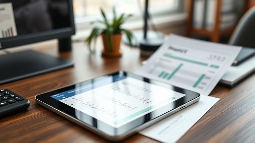 Budget Planning setup with tablet and budget sheet, showcasing financial control.