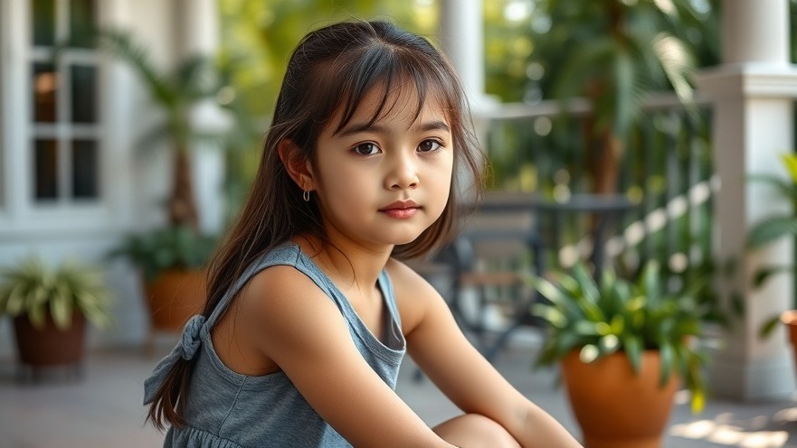 Young girl displaying serenity outdoors, highlighting coping strategies for anxiety in children.