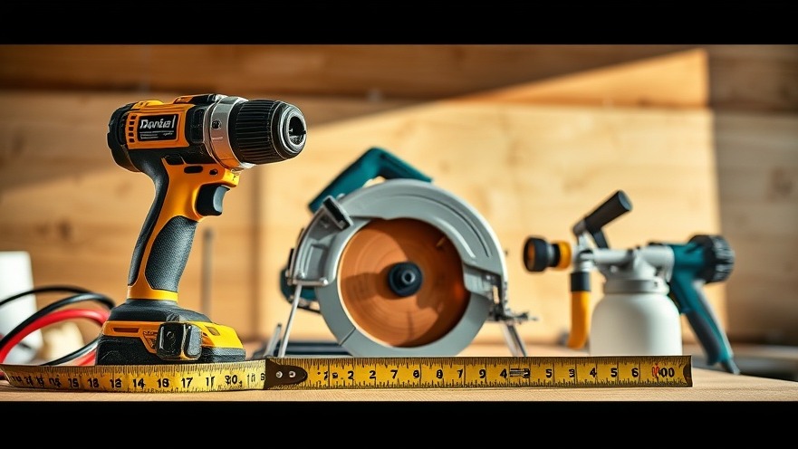 Essential DIY tools by Keith Bynum: power drill, circular saw, and more.