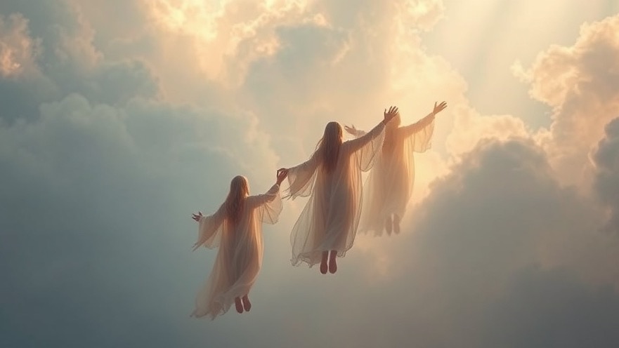 Serene scene of angelic figures embodying Rick Renner's teachings on spiritual warfare.
