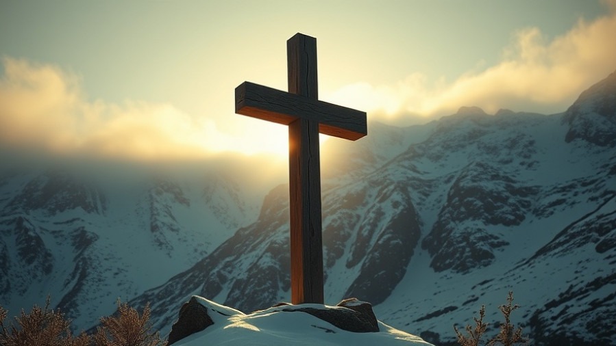 Cross in snowy Colorado mountains symbolizes prophetic ministry and new era of faith.