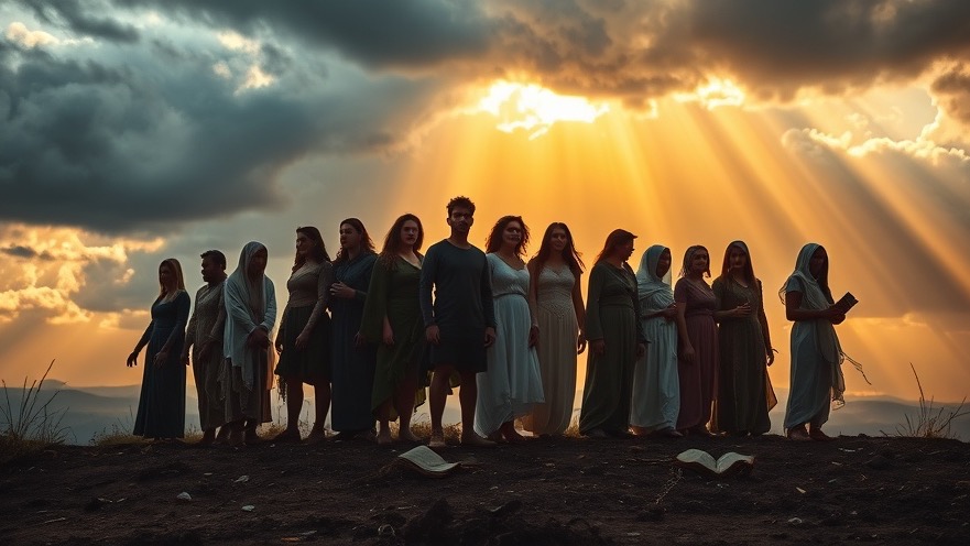 Diverse group in spiritual warfare, illuminated by sacred light, capturing prophetic insights.