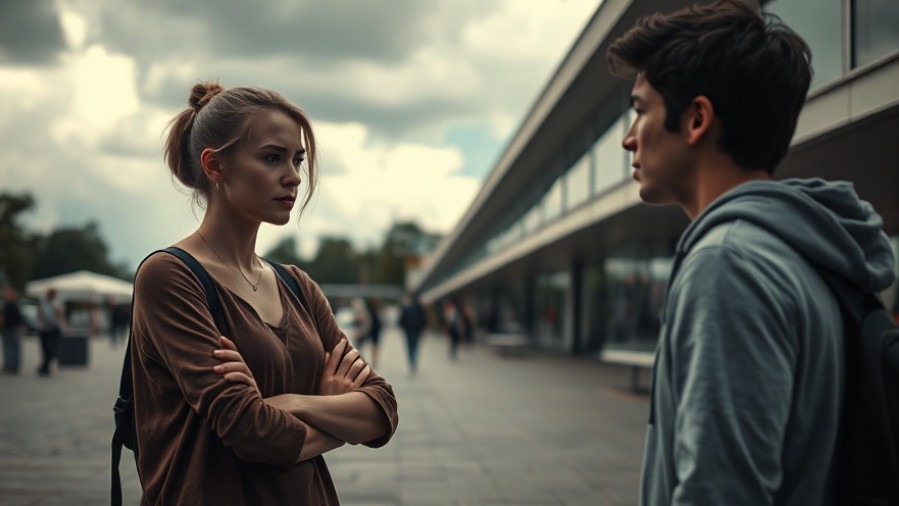 Cinematic scene of two young adults reflecting spiritual growth and community resilience.