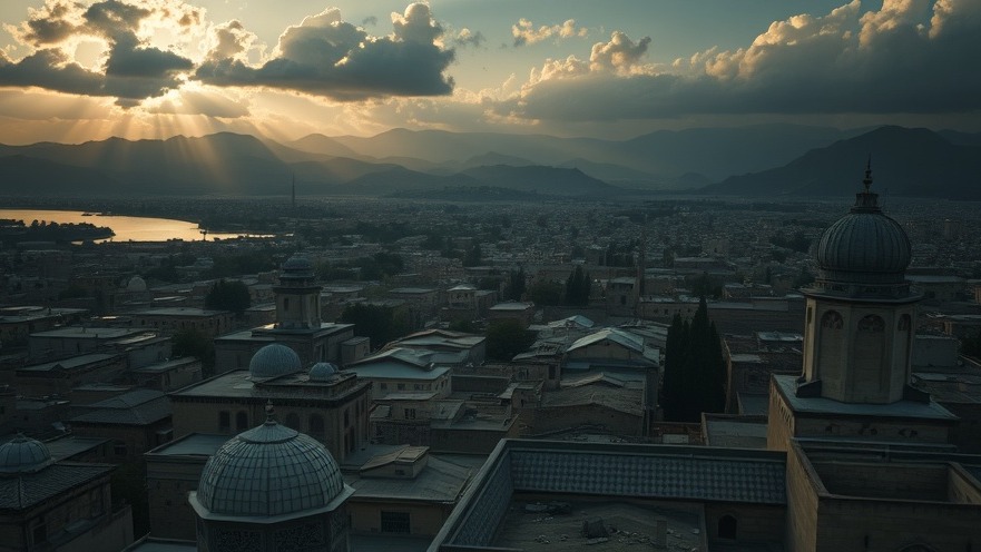 Iran underground church: a cinematic dusk view of an ancient city, rich in tradition.