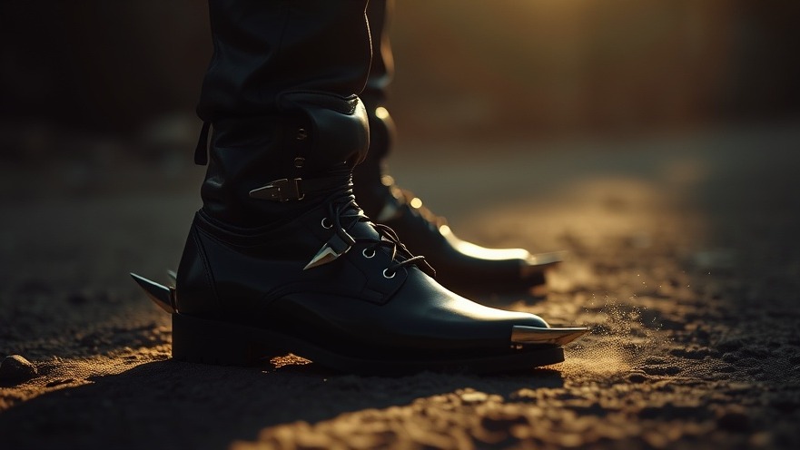 Cinematic close-up of strong black boots symbolizing spiritual warfare and personal breakthrough.