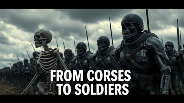 Patricia King video thumbnail with soldiers and skeletons.
