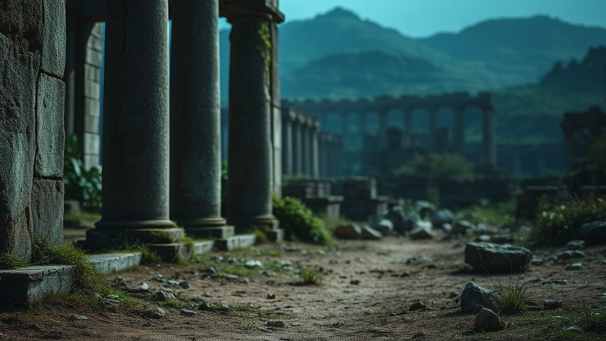 Ancient stone ruins shrouded in mystery, exploring advanced technology in ancient times.