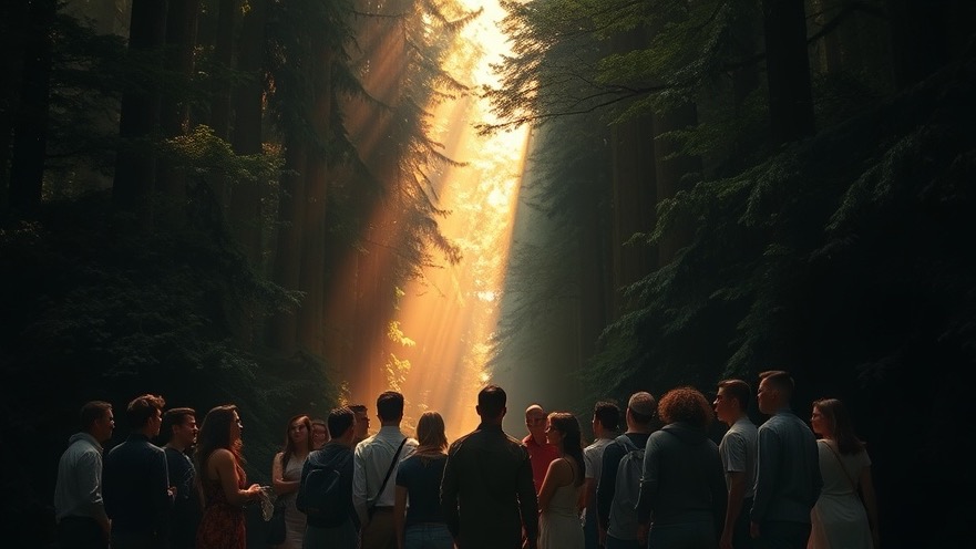 A diverse group in a forest, inspired by divine calling and prophetic insights.