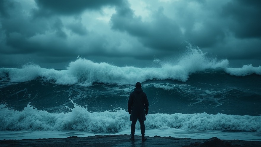 A lone figure before a stormy sea represents Dealing with Healing and the Power of Faith.