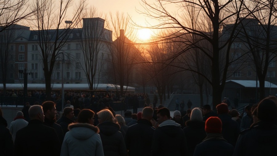 Community gathering at dawn for prophetic ministry, featuring Patricia King.