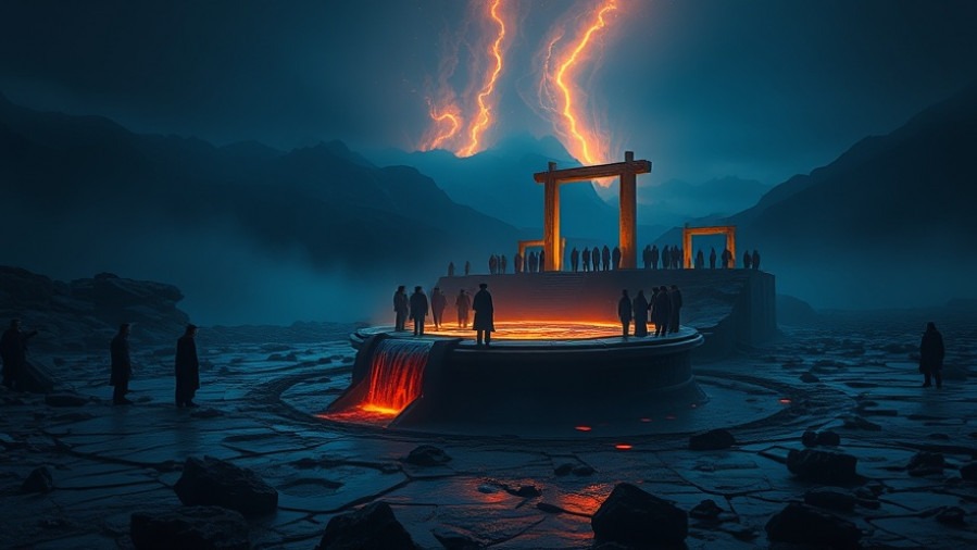 Cinematic mountain scene with community support for personal breakthroughs and spiritual healing.