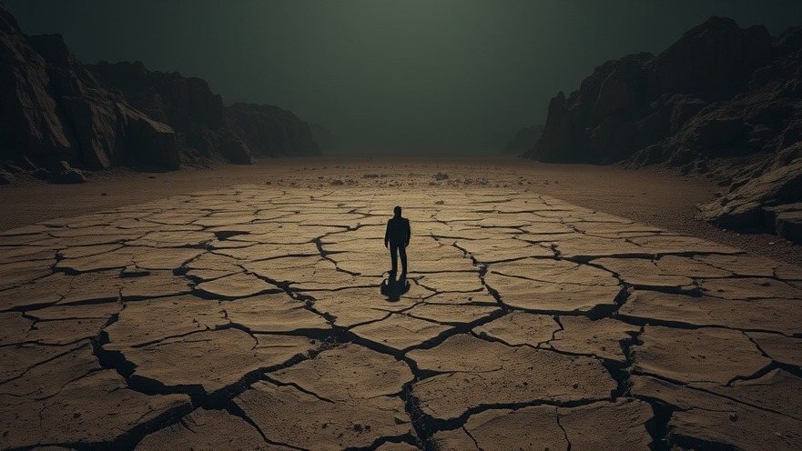 Rick Renner depicting Spiritual Warfare in a desolate landscape, evoking deep reflection.