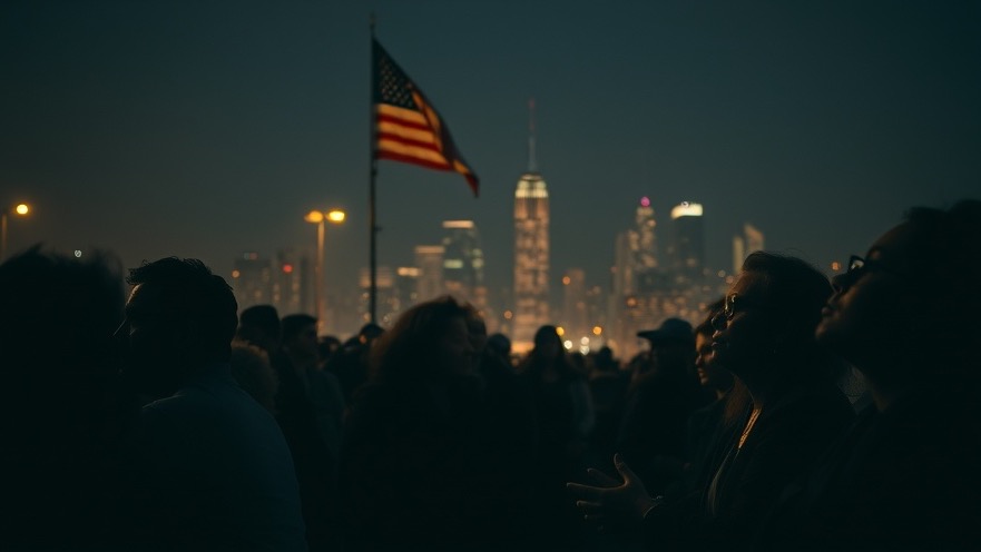 A diverse gathering reflects on Christian martyrdom and spiritual warfare amidst a glowing city.