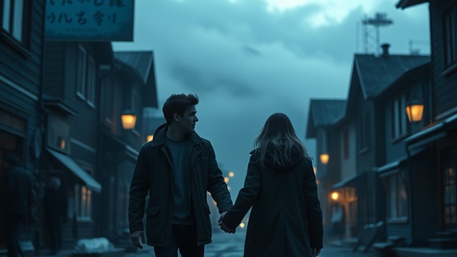 Young couple in a mountain town, embodying Christian marriage principles in a serene moment.