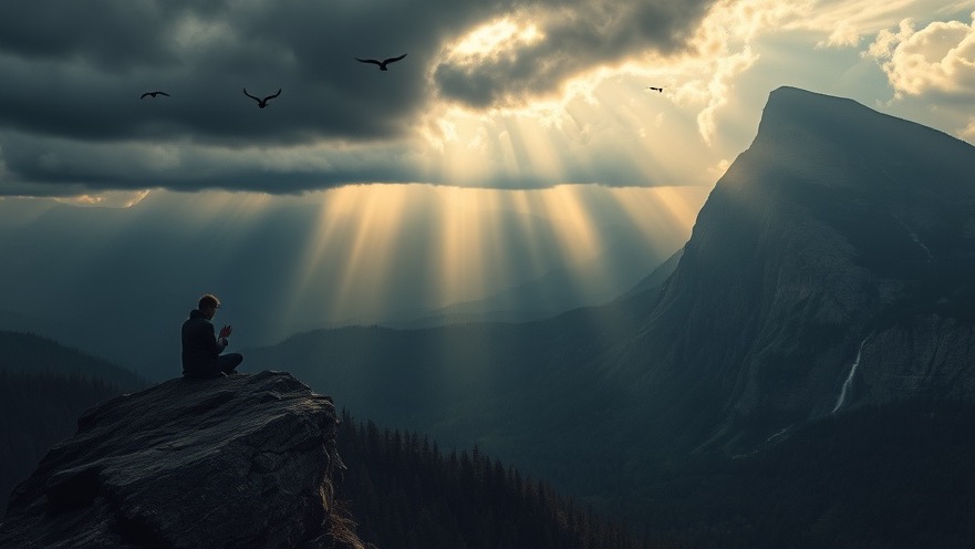 James Goll praying in solitude, evoking the power of prayer in spiritual warfare.