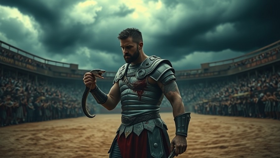 Mario Murillo's prophetic insights on election integrity depicted in a gladiatorial arena.