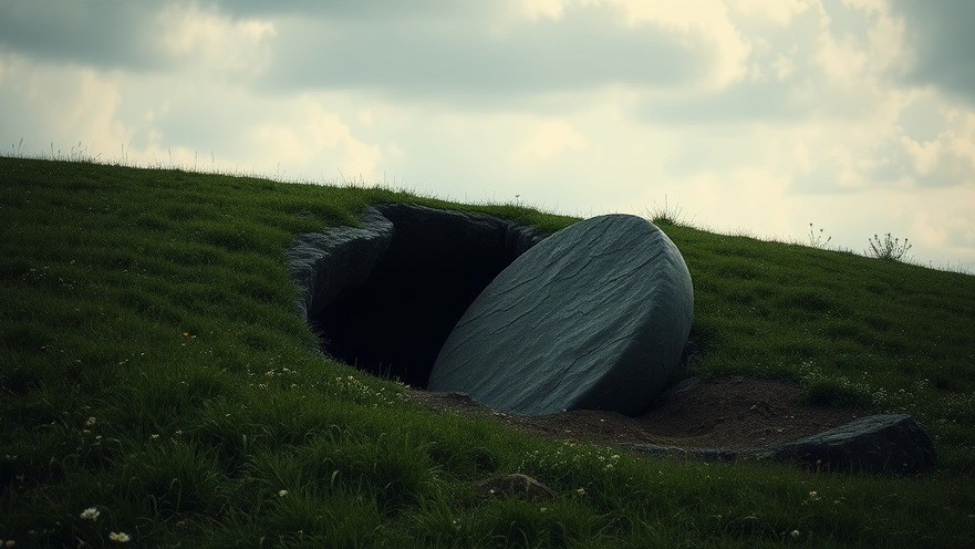 A sacred view of Jesus Christ's empty tomb, symbolizing spiritual renewal and faith.