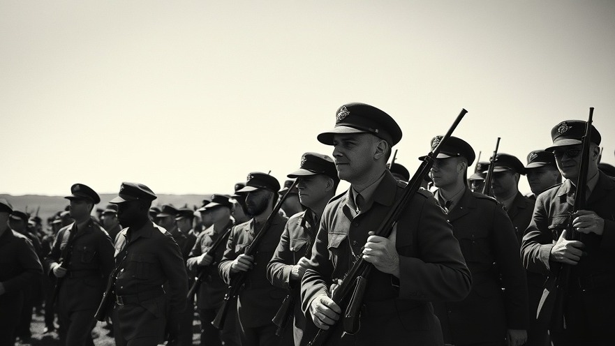 Historic black and white image of military personnel symbolizing spiritual warfare and resilience.