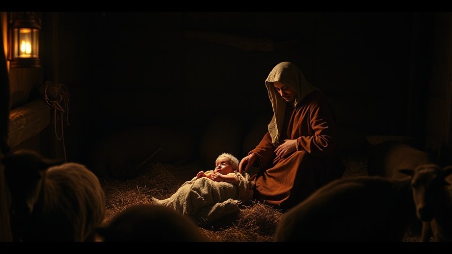 Intimate nativity scene highlighting historical truths of faith journey and Christian celebration.