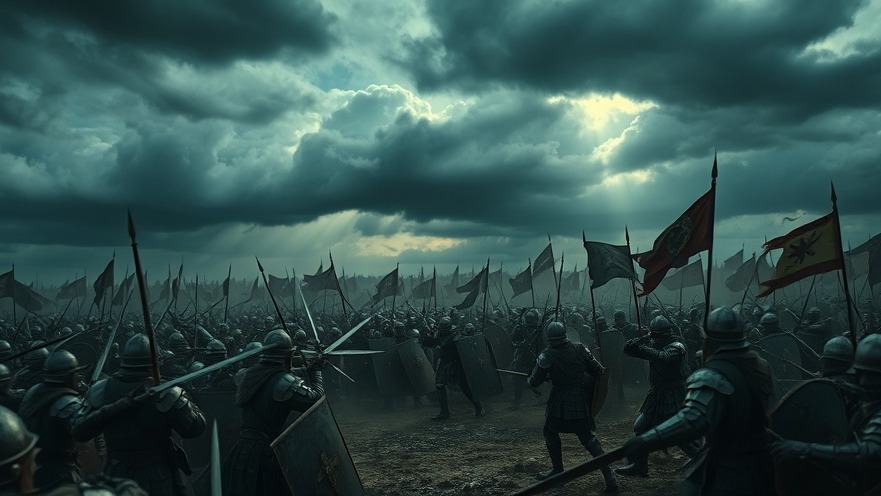 Jesus' authority in armed arrest depicted through epic medieval battlefield chaos.