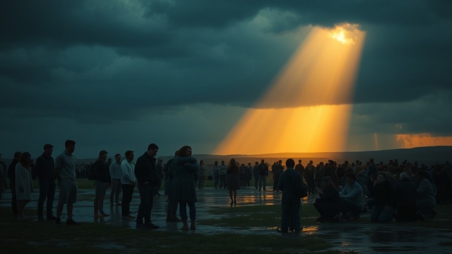 A heartfelt scene of people experiencing God's love in emotional worship, illuminated by golden light.