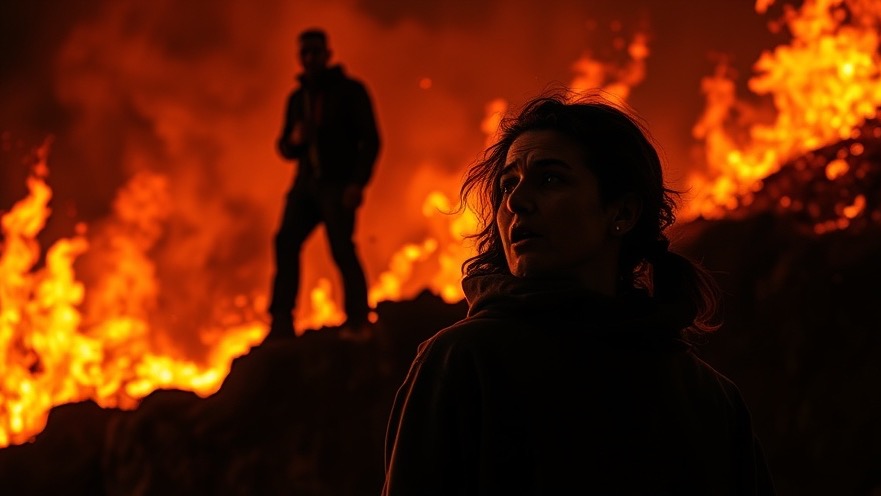A silhouetted figure speaks passionately about Miracles and Healings against fiery backdrop.