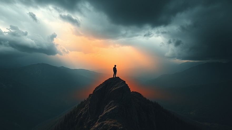 A figure on a Rocky Mountain peak symbolizes Rick Renner's spiritual warfare and authority.