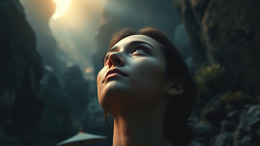 A person receiving prophetic guidance, illuminated with serene light, in an ethereal landscape.