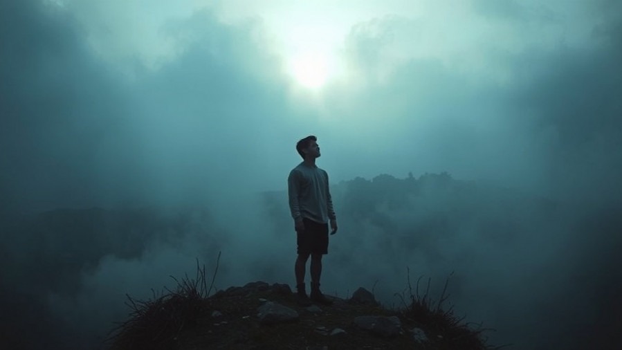 Young man on a mountainside poised for spiritual growth and prophetic insights.