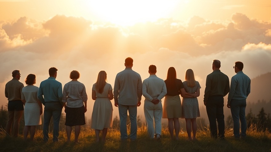 Diverse group in prayer for prophets under golden light, embodying prophetic ministry.