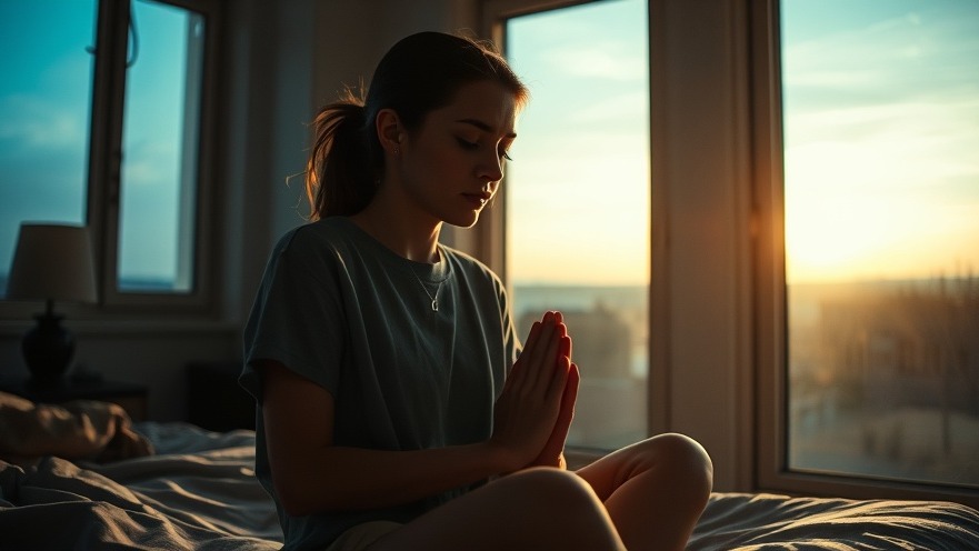 A young woman in prayer, embodying the power of prayer in a relatable, serene setting.