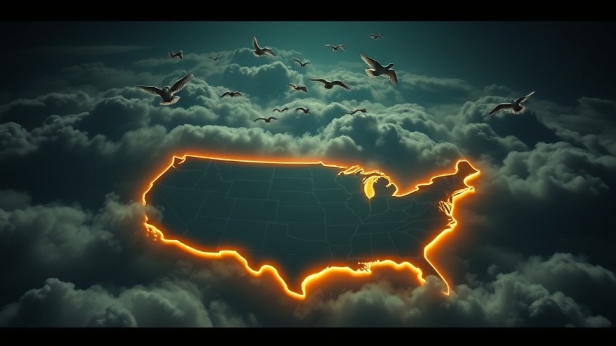 Cinematic aerial view of the USA illuminated, symbolizing revival teachings and Great Commission.