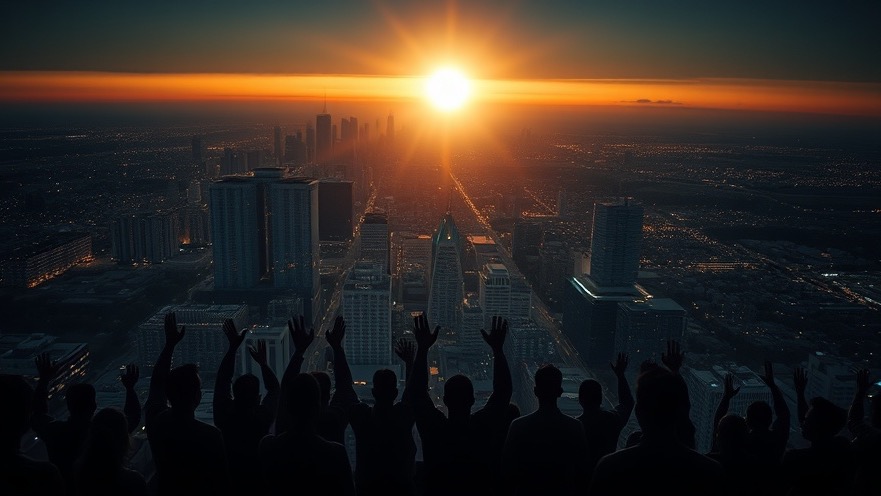 A united community in prayer at dawn, showcasing the power of prayer for revival.