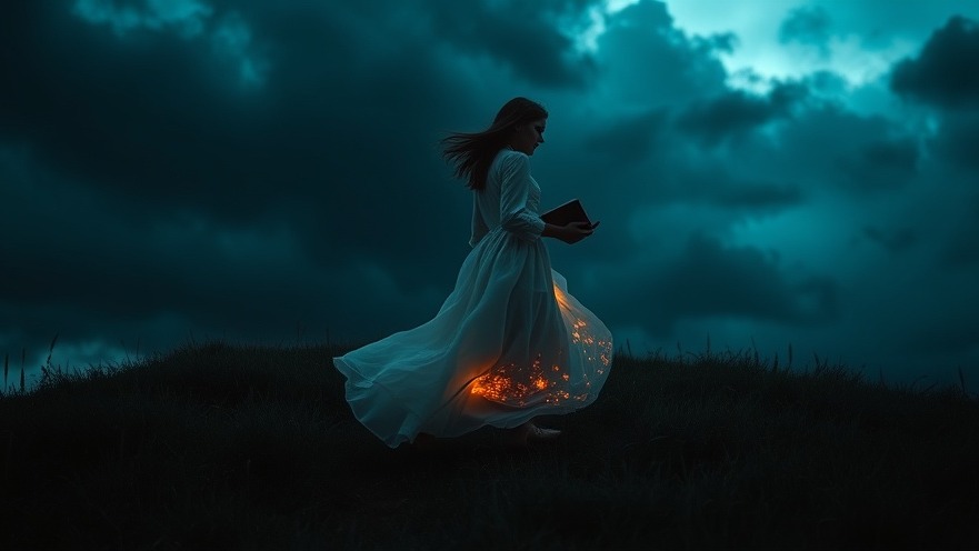Young woman in white dress on hill, embodying healing testimonies and faith.