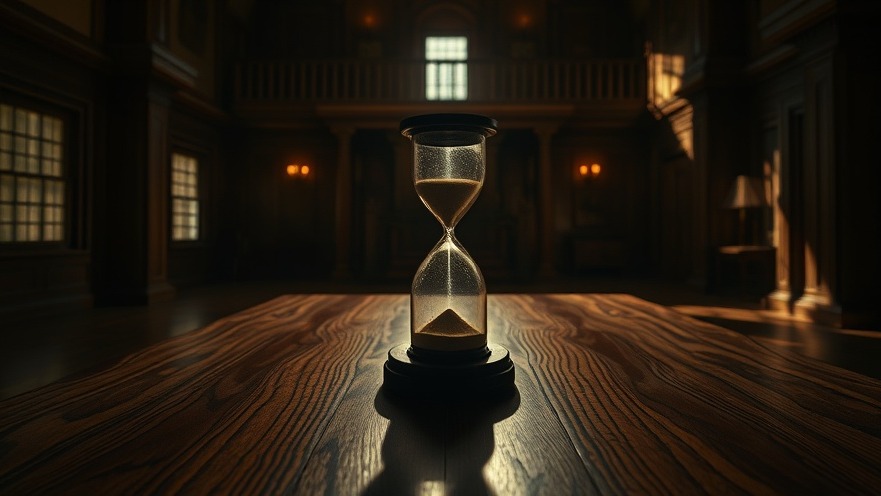Cinematic scene with hourglass in wooden home, reflecting prophetic insights.