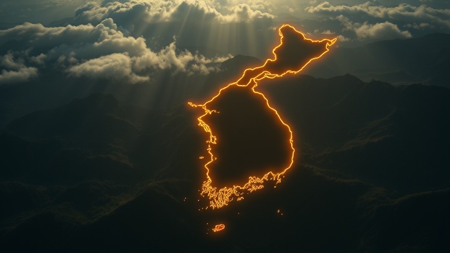 Aerial view of South Korea's illuminated outline, evoking Cindy Jacobs' Pentecostal Revival.