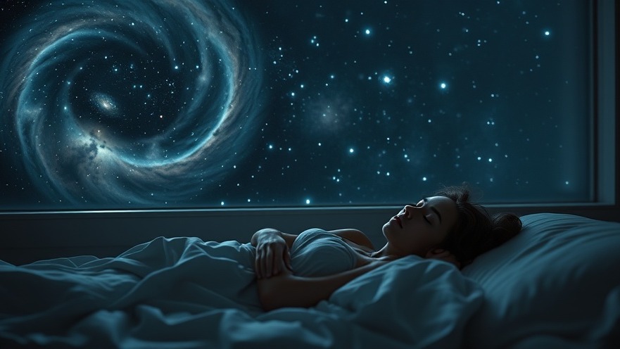 A young woman dreaming peacefully, embodying prophetic dreams amid a cosmic backdrop.