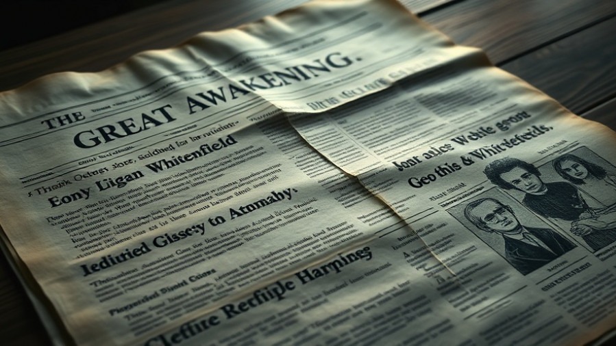 A worn newspaper about The Great Awakening, reflecting spiritual awakening.